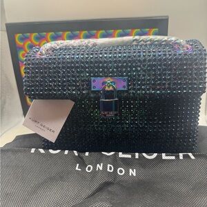 Kurt Geiger Black & Green Sparkle Mini Brixton Women's Bag BNIB FULL INCLUSION